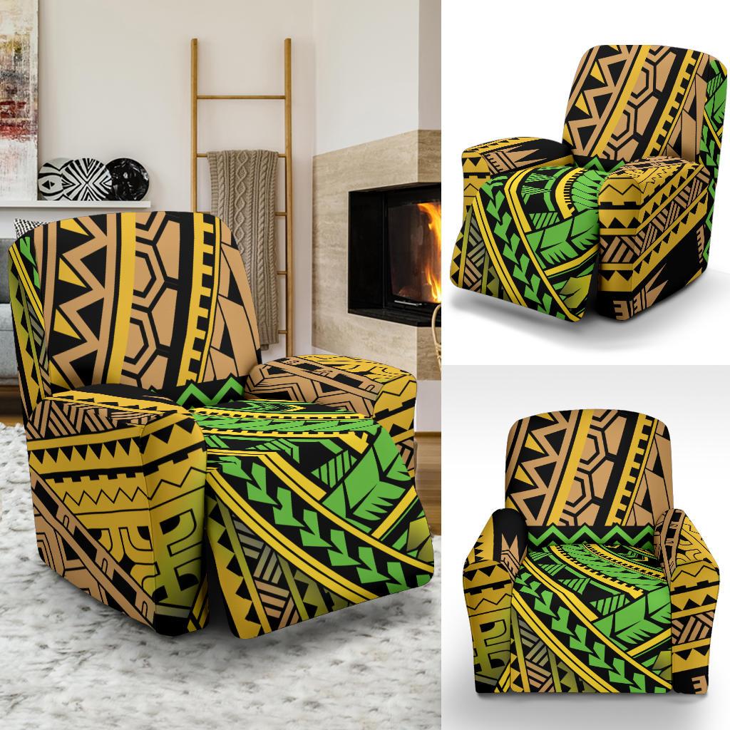 Polynesian Tribal Color Recliner Slipcover-JORJUNE.COM