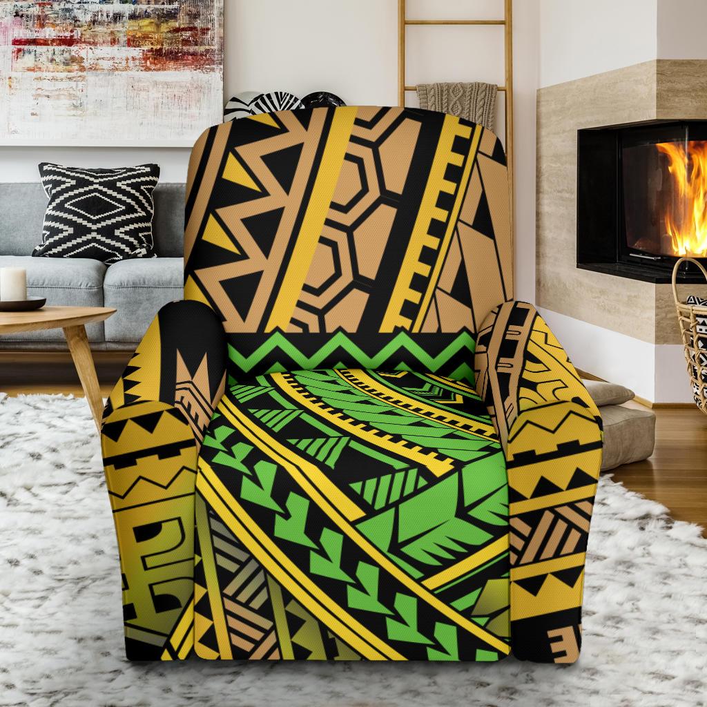 Polynesian Tribal Color Recliner Slipcover-JORJUNE.COM