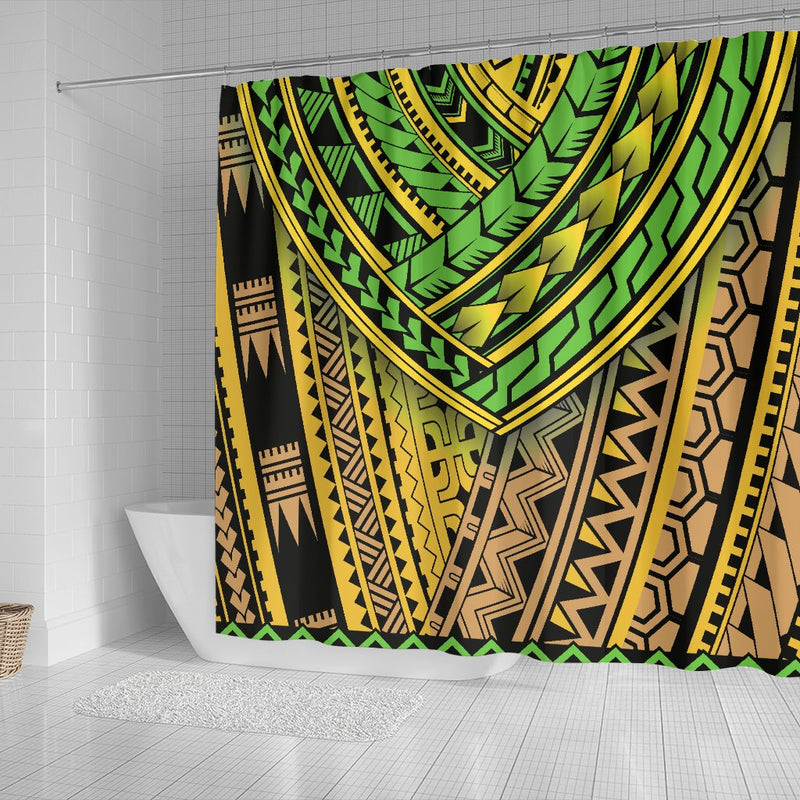 Polynesian Tribal Color Shower Curtain