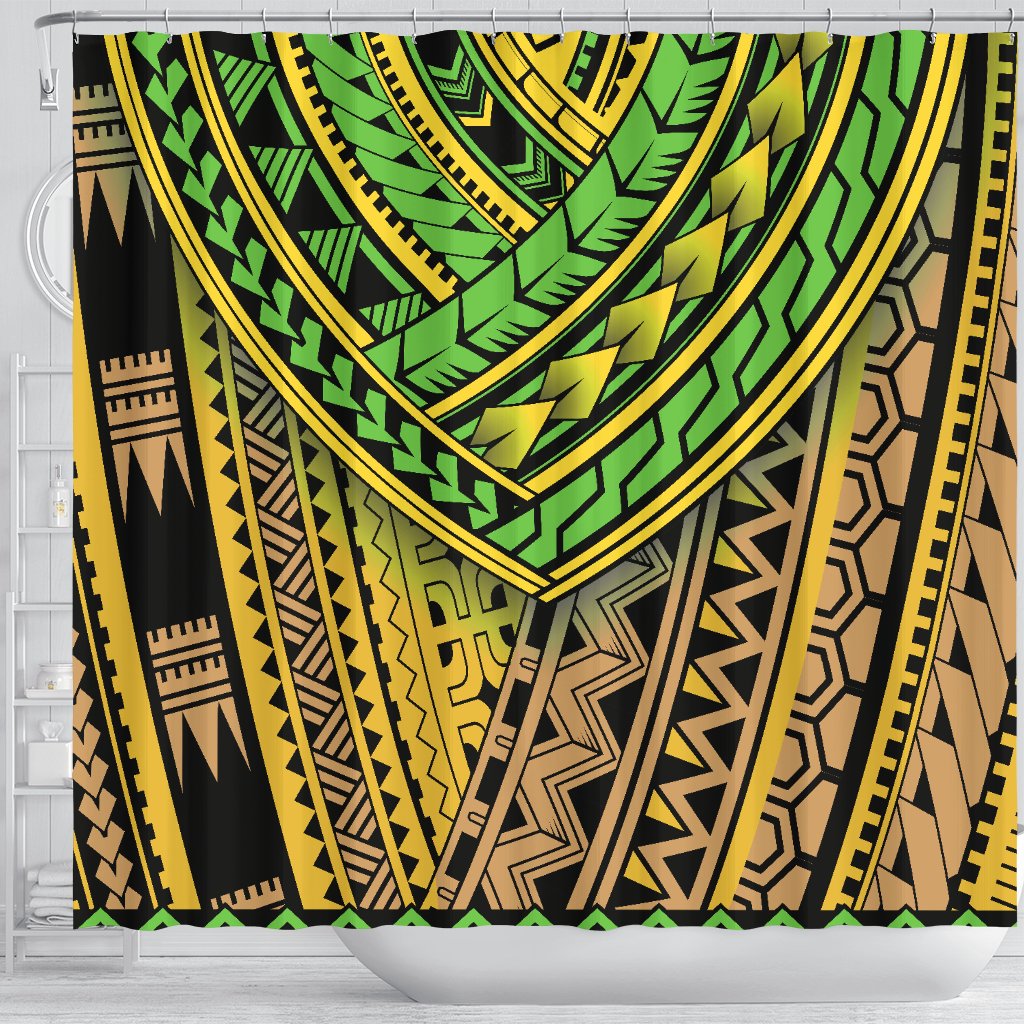 Polynesian Tribal Color Shower Curtain
