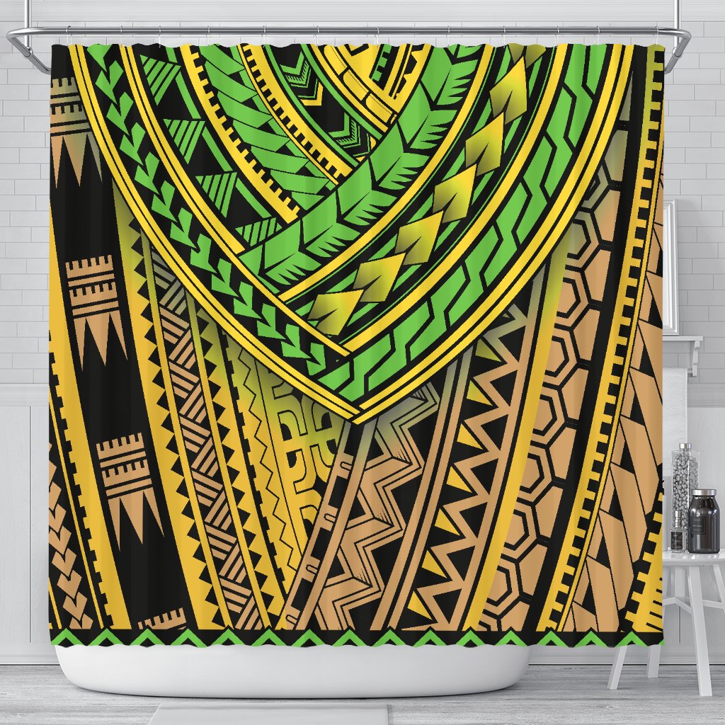 Polynesian Tribal Color Shower Curtain