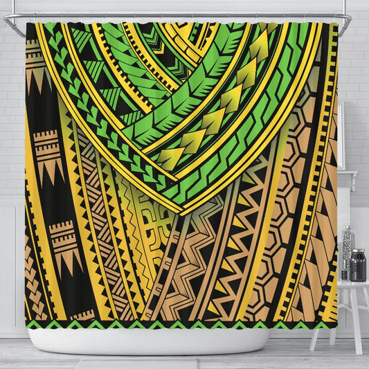 Polynesian Tribal Color Shower Curtain