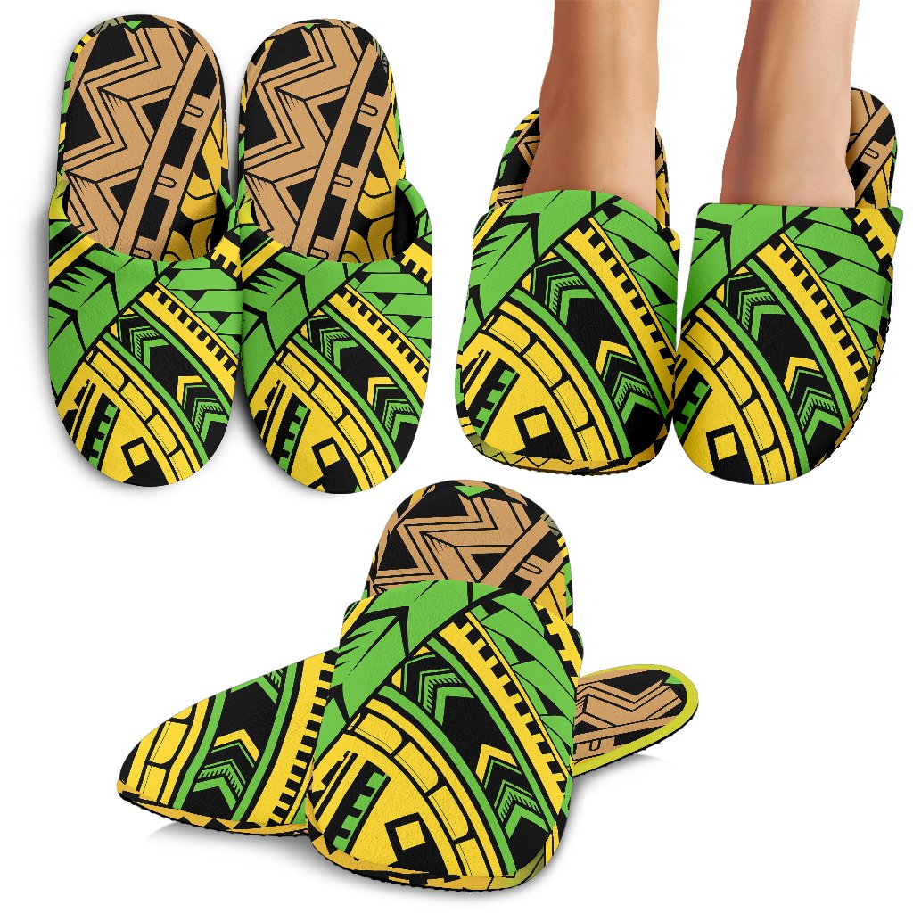 Polynesian Tribal Color Slippers