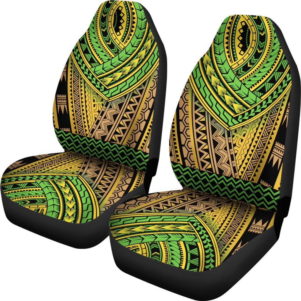 Polynesian Hawaiian Tribal Color Universal Fit Car Seat Covers