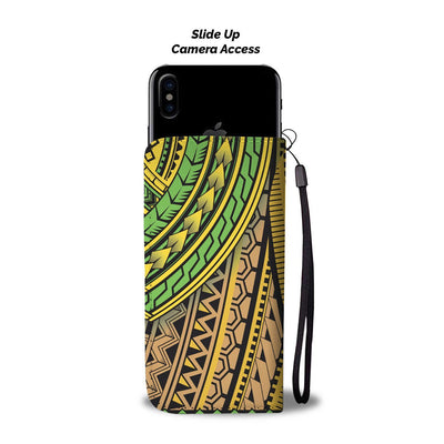 Polynesian Hawaiian Tribal Color Wallet Phone Case