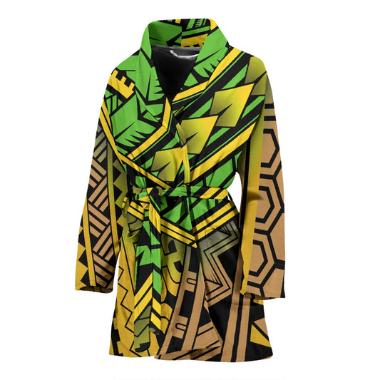 Polynesian Tribal Color Women Bath Robe