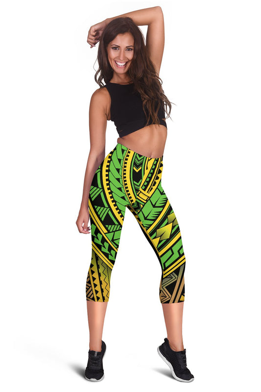 Polynesian Tribal Color Women Capris