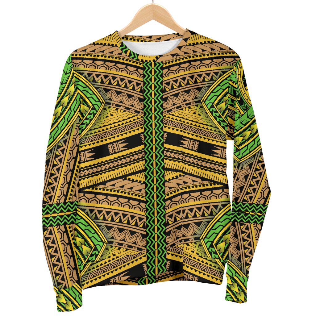 Polynesian Tribal Color Women Crewneck Sweatshirt