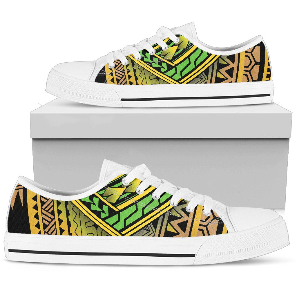 Polynesian Tribal Color Women Low Top Shoes