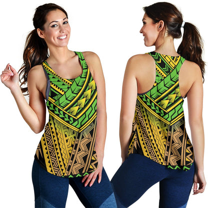 Polynesian Tribal Color Women Racerback Tank Top
