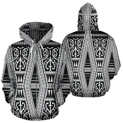Polynesian Hawaiian Tribal Design All Over Zip Up Hoodie