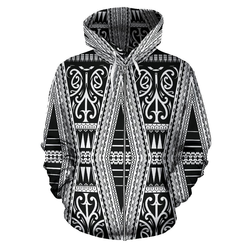 Polynesian Hawaiian Tribal Design All Over Zip Up Hoodie