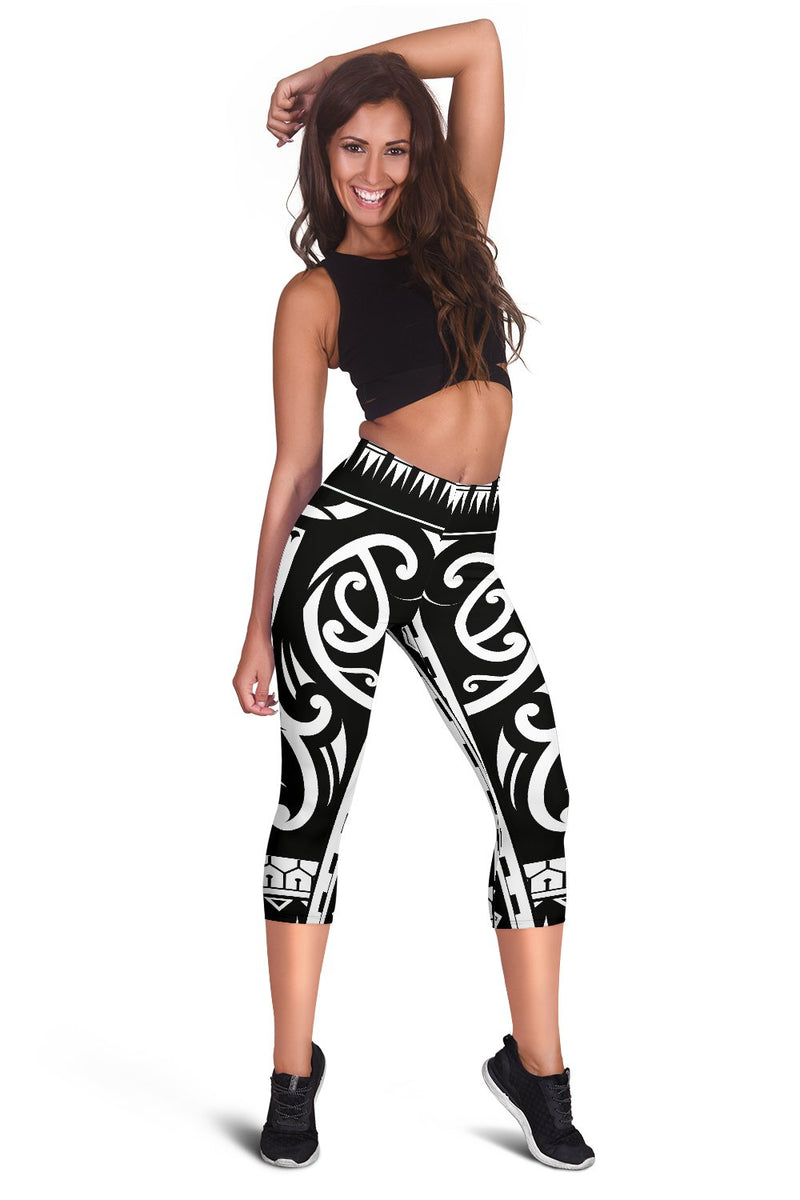 Polynesian Tribal Design Women Capris