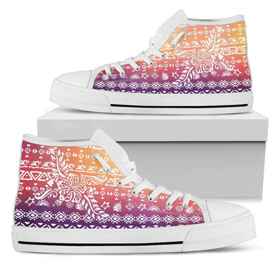 Polynesian Tribal hawaiian Women High Top Canvas Shoes