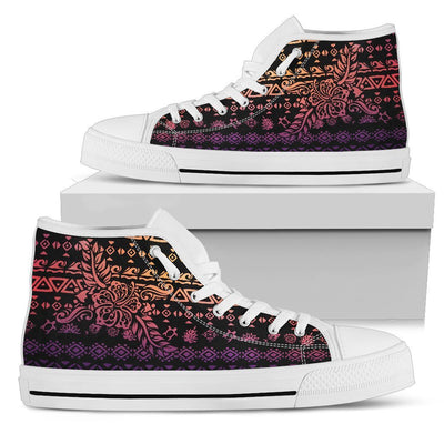 Polynesian Tribal hawaiian Women High Top Canvas Shoes