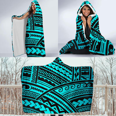 Polynesian Tribal Hooded Blanket-JORJUNE.COM