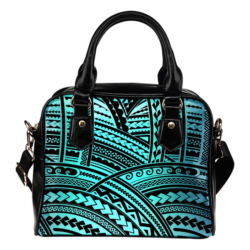 Polynesian Tribal Leather Shoulder Handbag