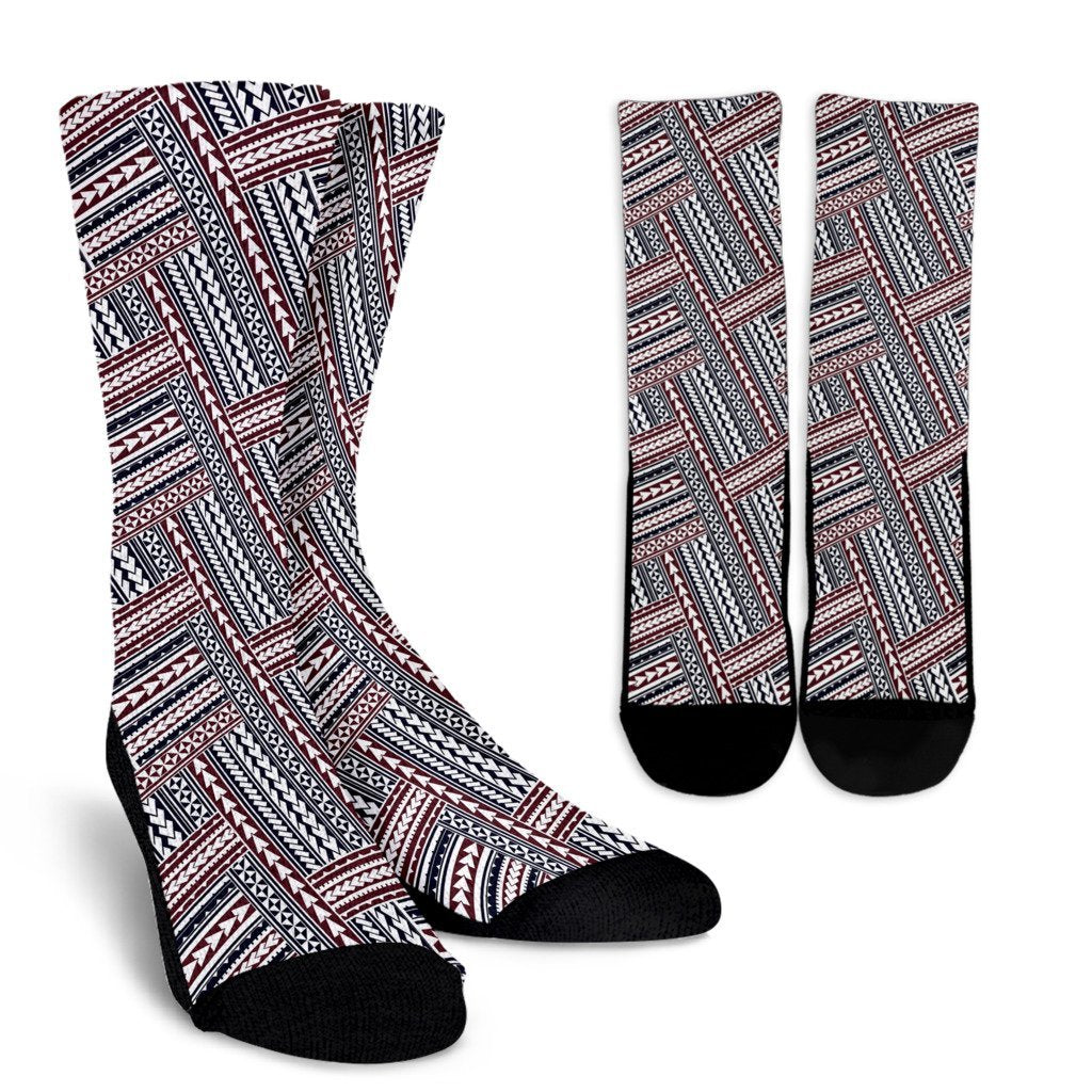 Polynesian Hawaiian Tribal line Crew Socks