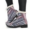 Polynesian Tribal line Faux Fur Leather Boots