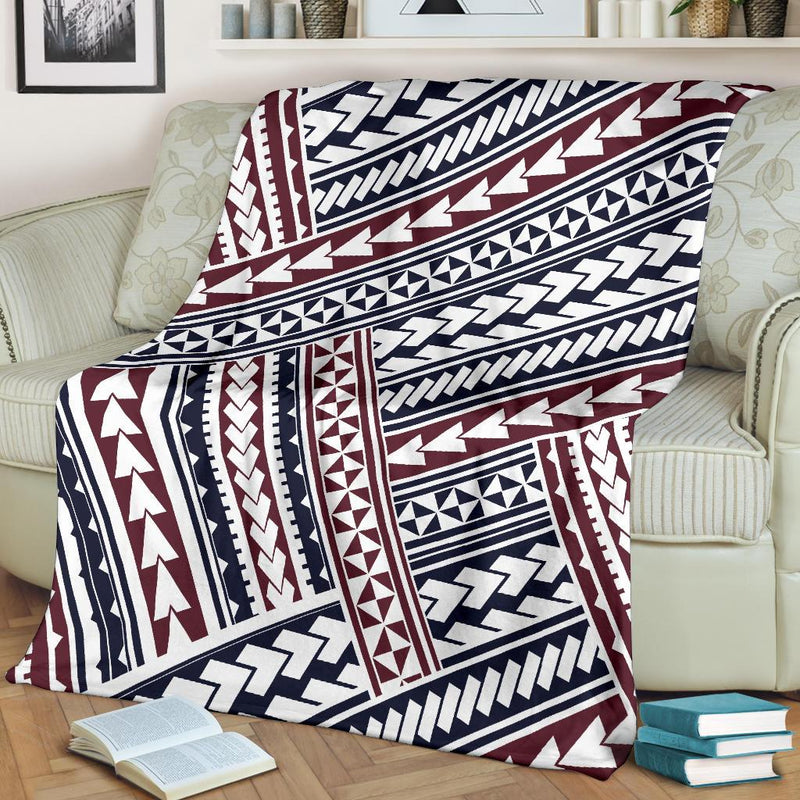 Polynesian Tribal Line Fleece Blanket