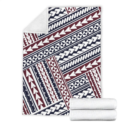 Polynesian Tribal Line Fleece Blanket