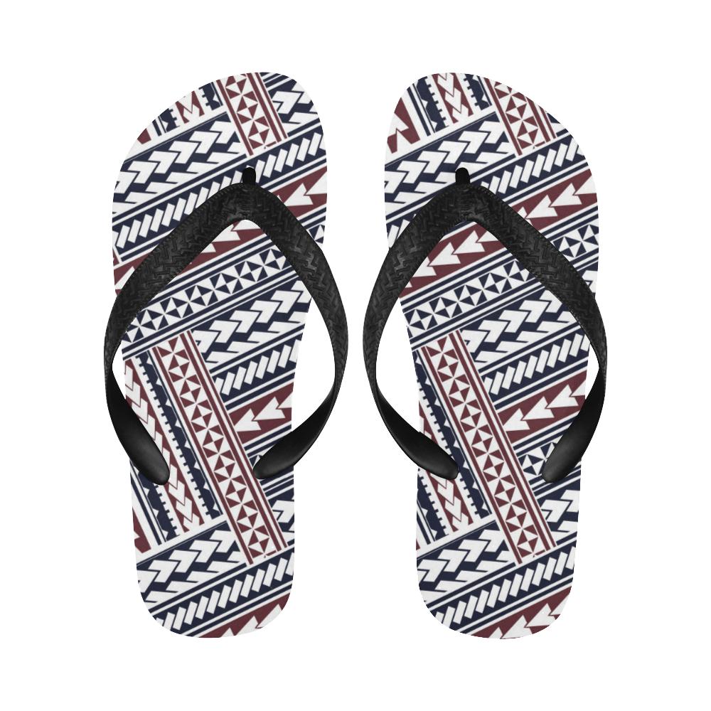 Polynesian Tribal line Flip Flops-JorJune