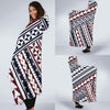 Polynesian Tribal line Hooded Blanket-JORJUNE.COM