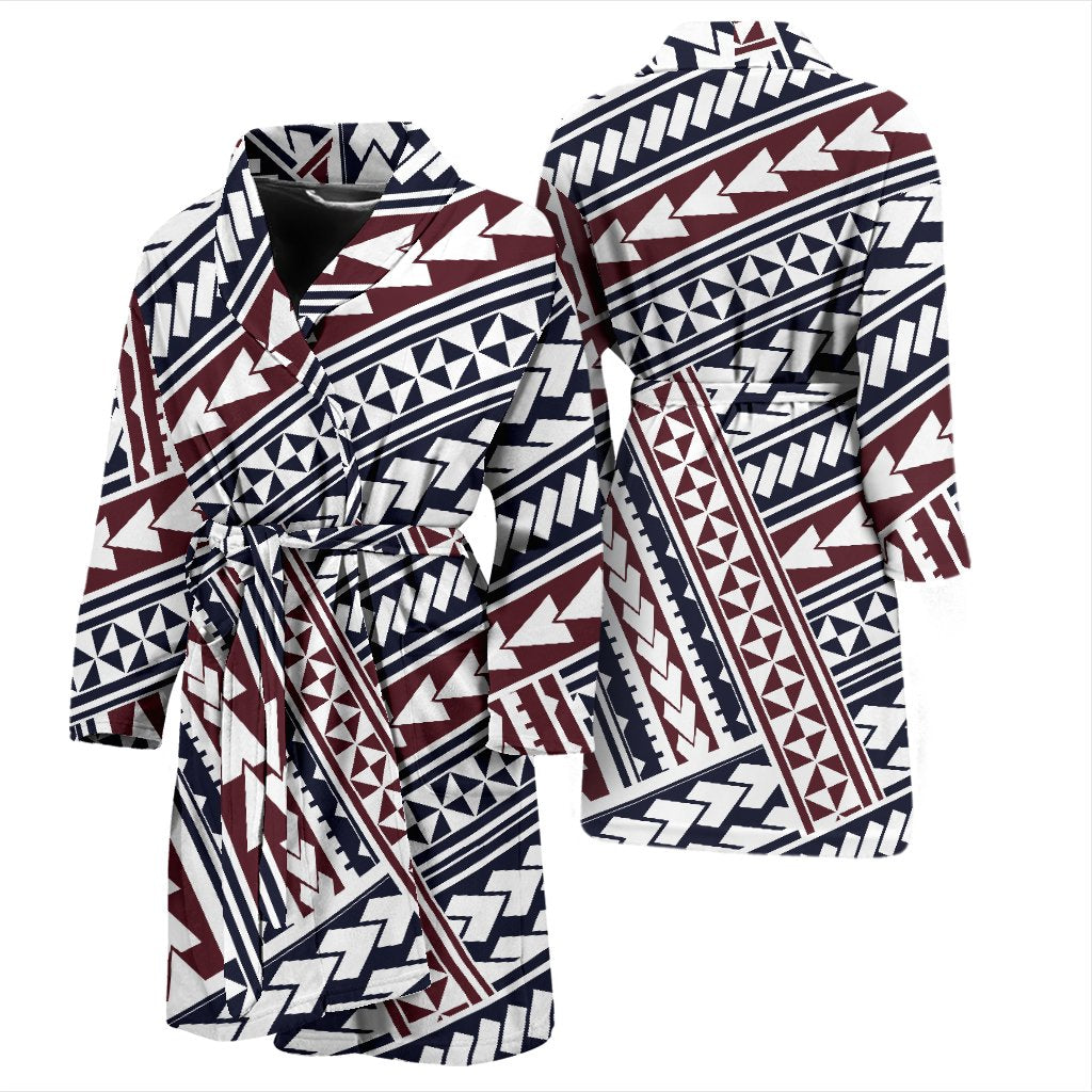 Polynesian Tribal Line Men Bath Robe