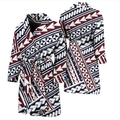 Polynesian Tribal Line Men Bath Robe