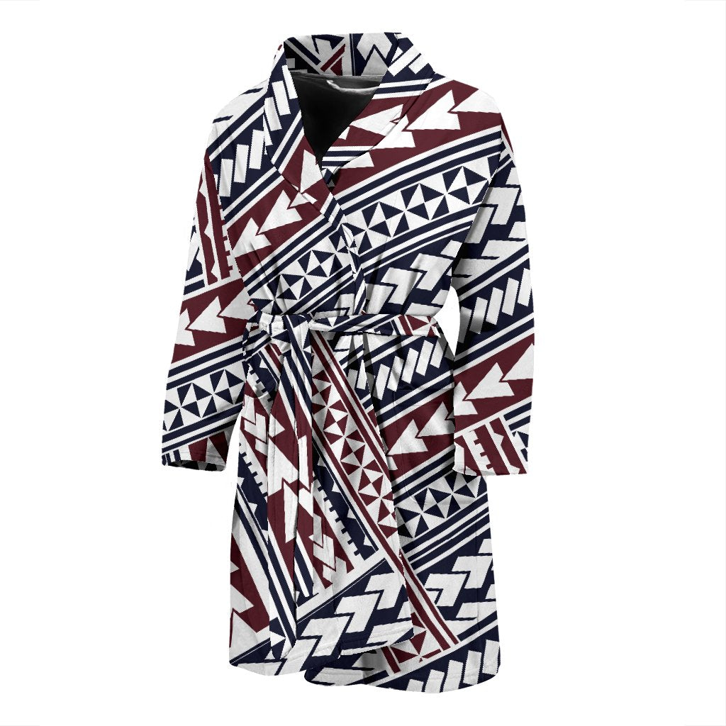 Polynesian Tribal Line Men Bath Robe