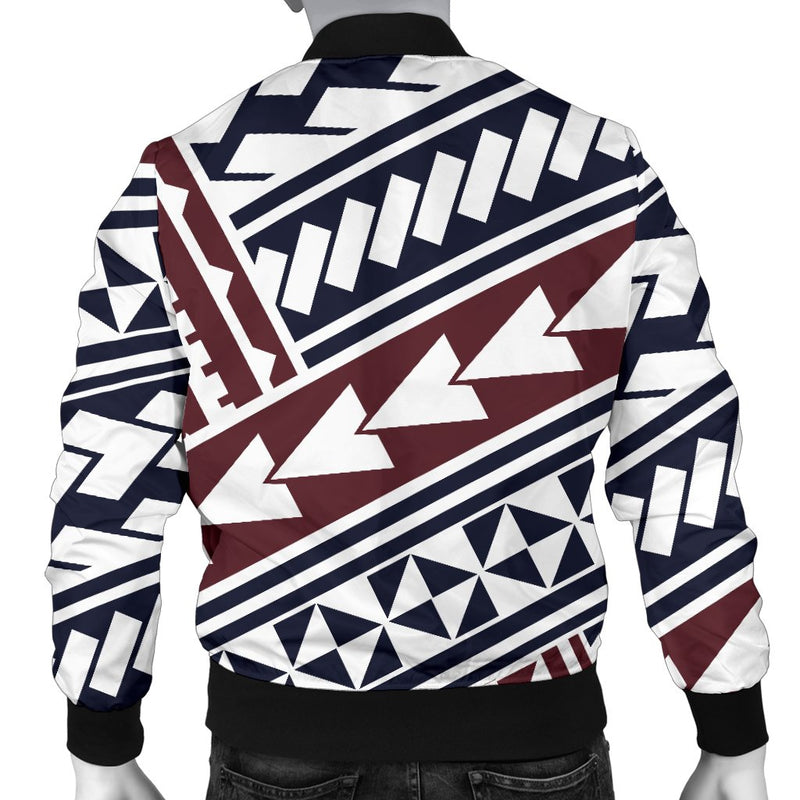 Polynesian Tribal Line Men Casual Bomber Jacket