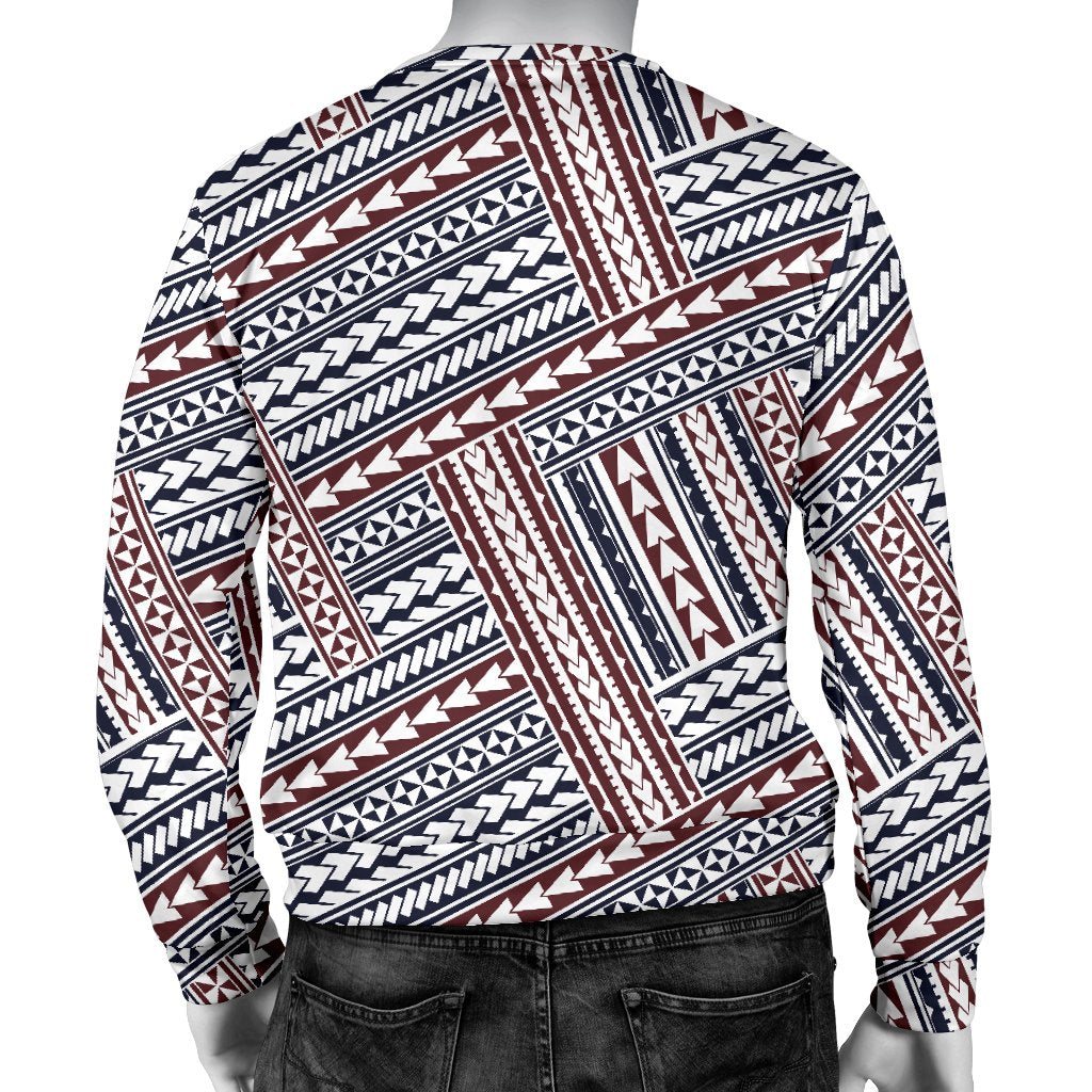 Polynesian Tribal Line Men Crewneck Sweatshirt