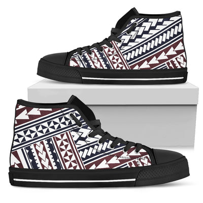 Polynesian Tribal line Men High Top Shoes