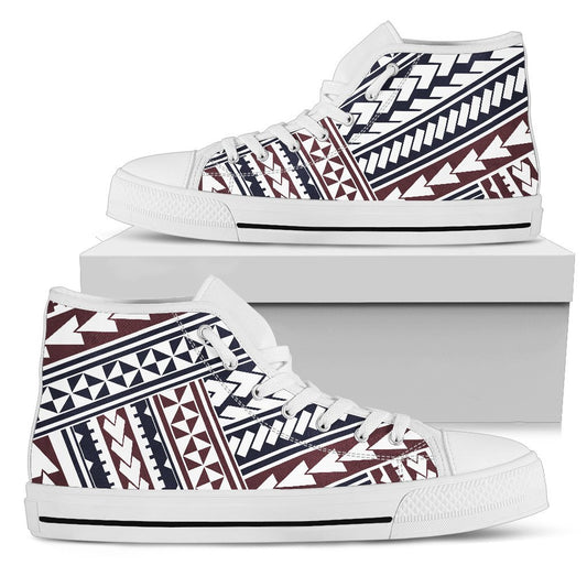Polynesian Tribal line Men High Top Shoes