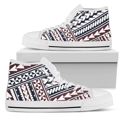 Polynesian Tribal line Men High Top Shoes