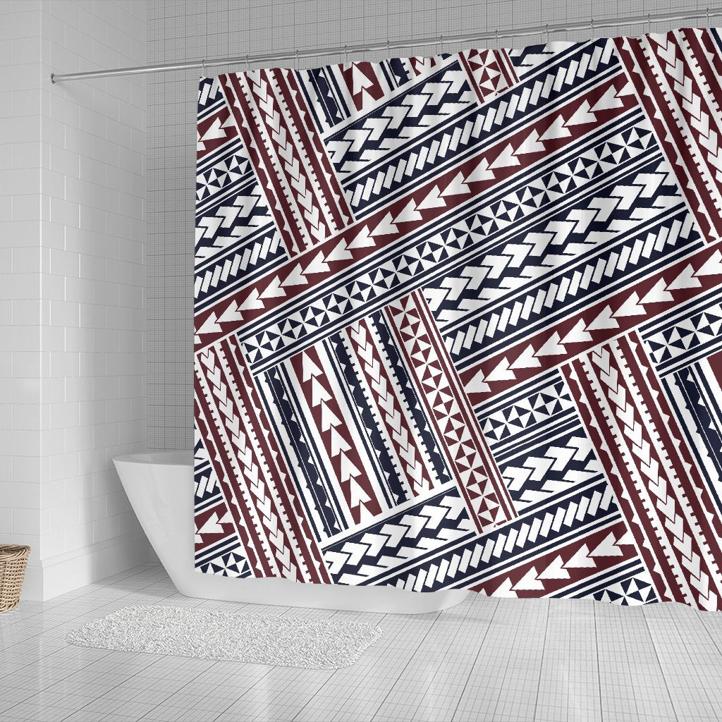 Polynesian Tribal line Shower Curtain