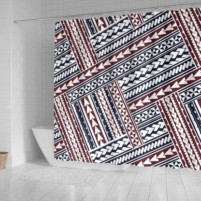 Polynesian Tribal line Shower Curtain