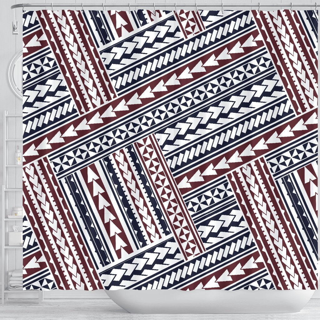 Polynesian Tribal line Shower Curtain