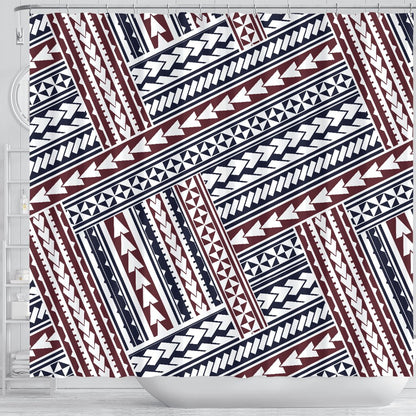 Polynesian Tribal line Shower Curtain