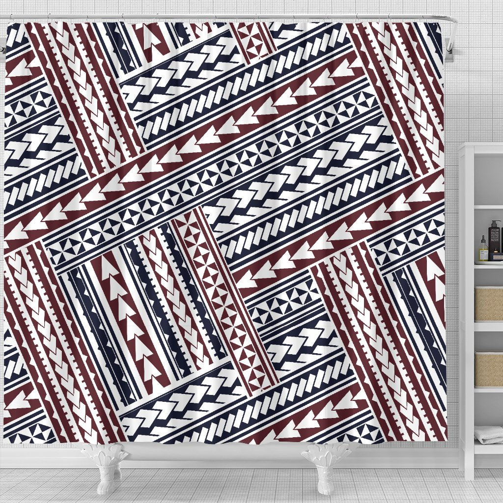 Polynesian Tribal line Shower Curtain