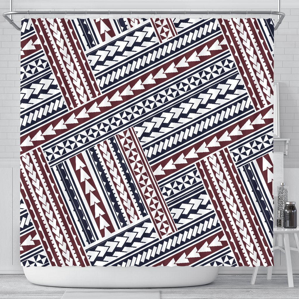 Polynesian Tribal line Shower Curtain