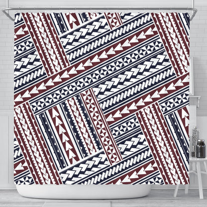 Polynesian Tribal line Shower Curtain