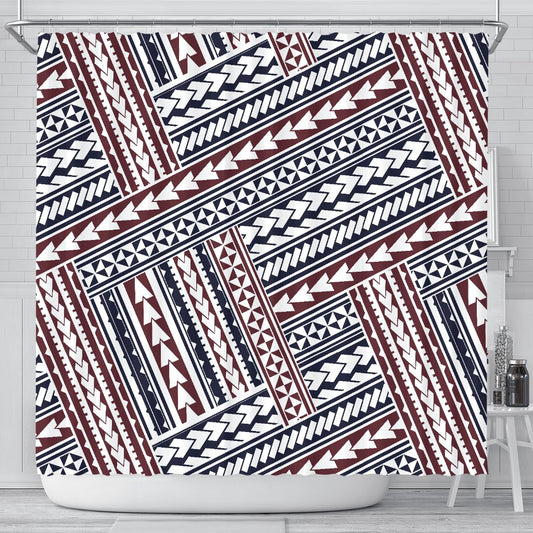 Polynesian Tribal line Shower Curtain