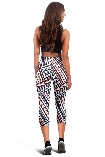 Polynesian Tribal Line Women Capris