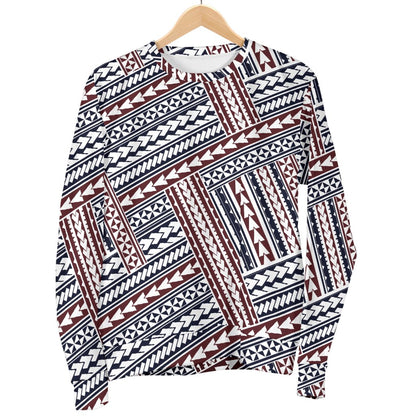 Polynesian Tribal Line Women Crewneck Sweatshirt