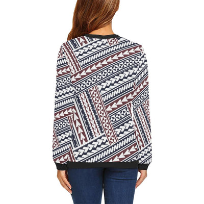 Polynesian Tribal line Women Long Sleeve Sweatshirt-JorJune