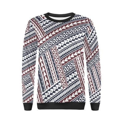 Polynesian Tribal line Women Long Sleeve Sweatshirt-JorJune