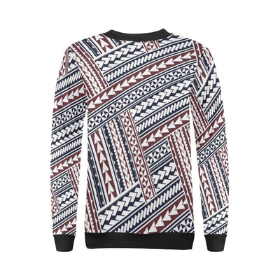 Polynesian Tribal line Women Long Sleeve Sweatshirt-JorJune