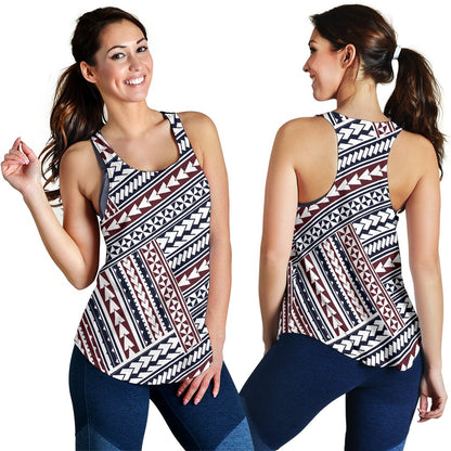 Polynesian Tribal line Women Racerback Tank Top