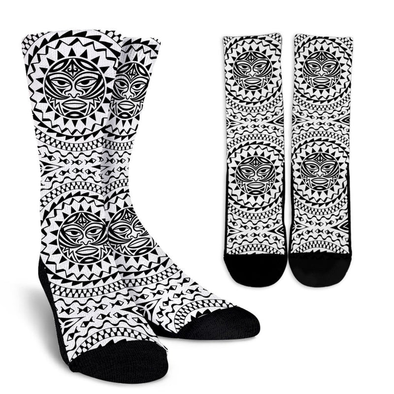 Polynesian Hawaiian Tribal Mask Crew Socks